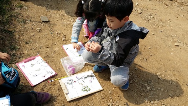 1학년일지라도 어린이들에게 정확하게 활동 과제를 주면 오히려 고학년 어린이들보다 더 진지하게 잘 참여한다.(출처 : 김광철)