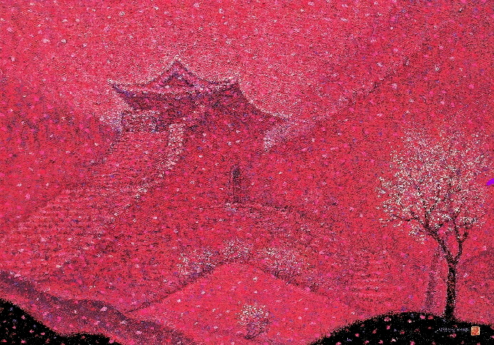   '남한산성 아리랑 -설중매 - 100x70cm mixed on  canvas  2009