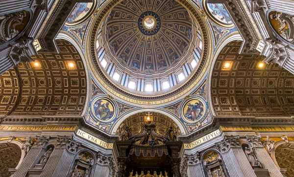 바티칸 성 베드로 대성당의 돔 내부(사진 출처 : 위키 피디아 /https://en.wikipedia.org/wiki/List_of_tallest_domes)