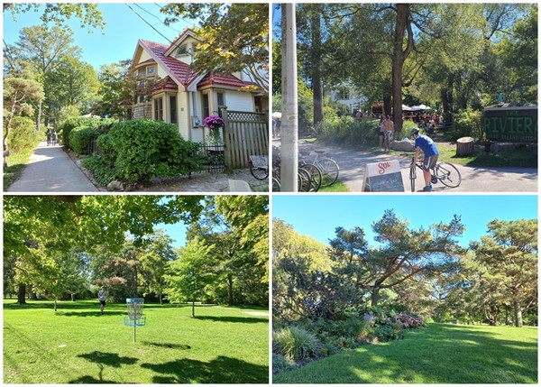 마을, 자전거 대여점, 잔디광장의 운동시설, 정원 