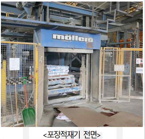 포장적재기 점검 중 끼임. 한국산업안전보건공단, 2021.8.