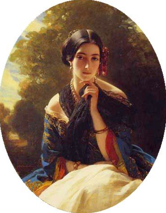▲  '공주 레오닐라의 초상화(Portrait of Leonilla, Princess of Sayn-Wittgenstein-Sayn) 1849년 작((출처 :https://en.wikipedia.org/wiki/Leonilla_Bariatinskaya#/media/File:Leonilla_Ivanovna_Baryatinskaya.jpg)