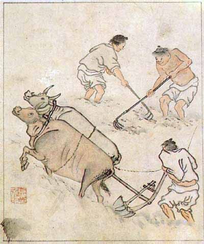                              농사  짓는  사람      김홍도