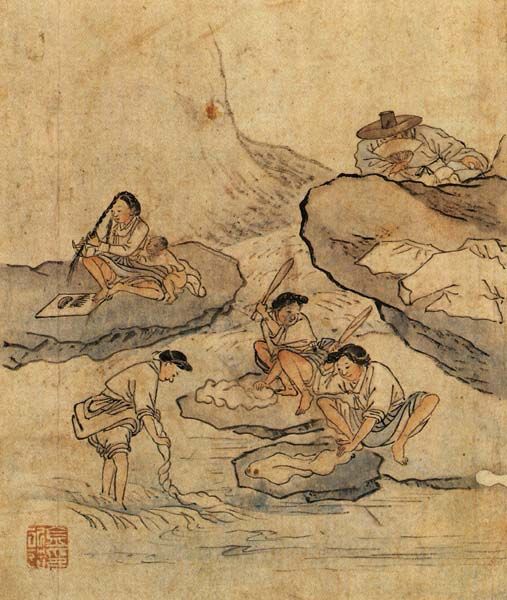                                    빨레 하는  아낙    김홍도