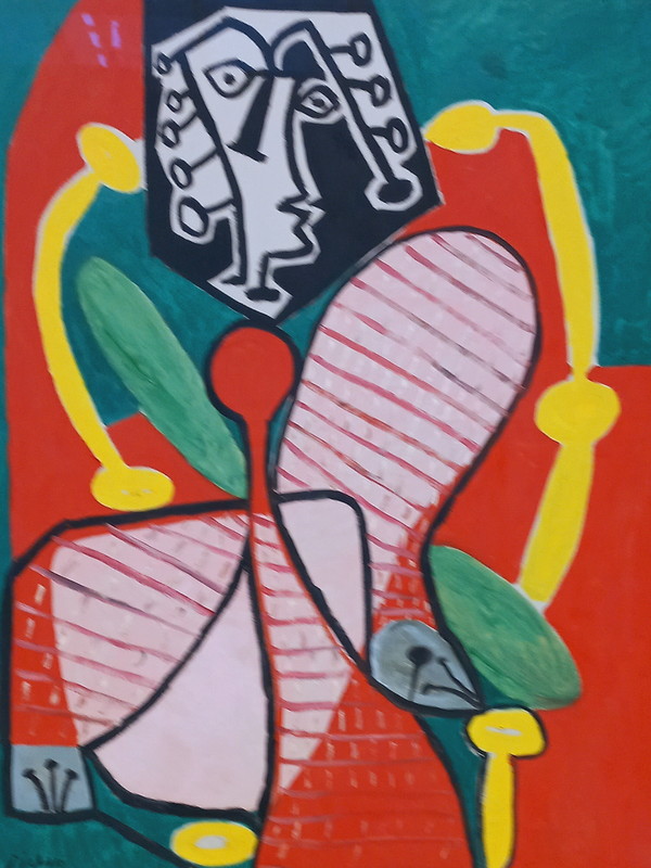 ▲  'Young Woman in Striped Dress', 1949년 작, 캔버스에 유채(142.24 × 116.84 × 7.62 cm)