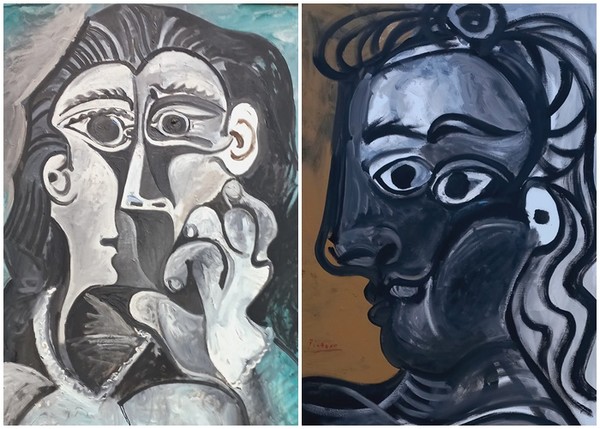 ▲  왼쪽 'Head of a Woman(Jacqueline) ,1961-1962년 작, 캔버스에 유채(100.01 × 79.69 cm) // 오른쪽 ' Head of a Woman in Profile (Jacqueline)'  1970년 작, 캔버스에 유채(123.51 × 88.9 cm)
