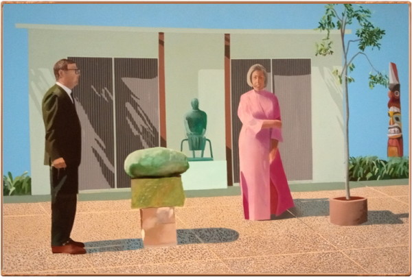 ▲ 'American Collectors (Fred and Marcia Weisman)' 1968년 작, 캔버스에 아크릴(213.4 × 304.8 cm)/ 출처 : 시카고 미술관에서 필자 사진 