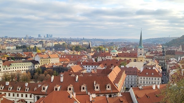 프라하성을 내려오며 언덕에서 바로본 프라하 시가지