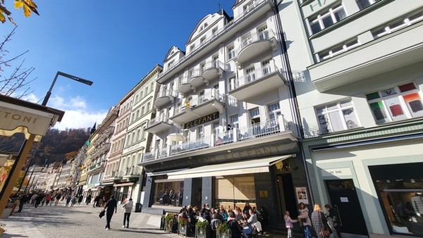 2층에 ELEPHANT라는 상호가 있다. 3층에는 황금 코끼리 상이 선명.