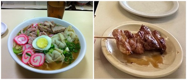 ▲ 왼쪽 국수(무료 사진 출처 : https://www.flickr.com/photos/satanslaundromat/6209767883), 오른쪽 닭꼬지(필자 사진)