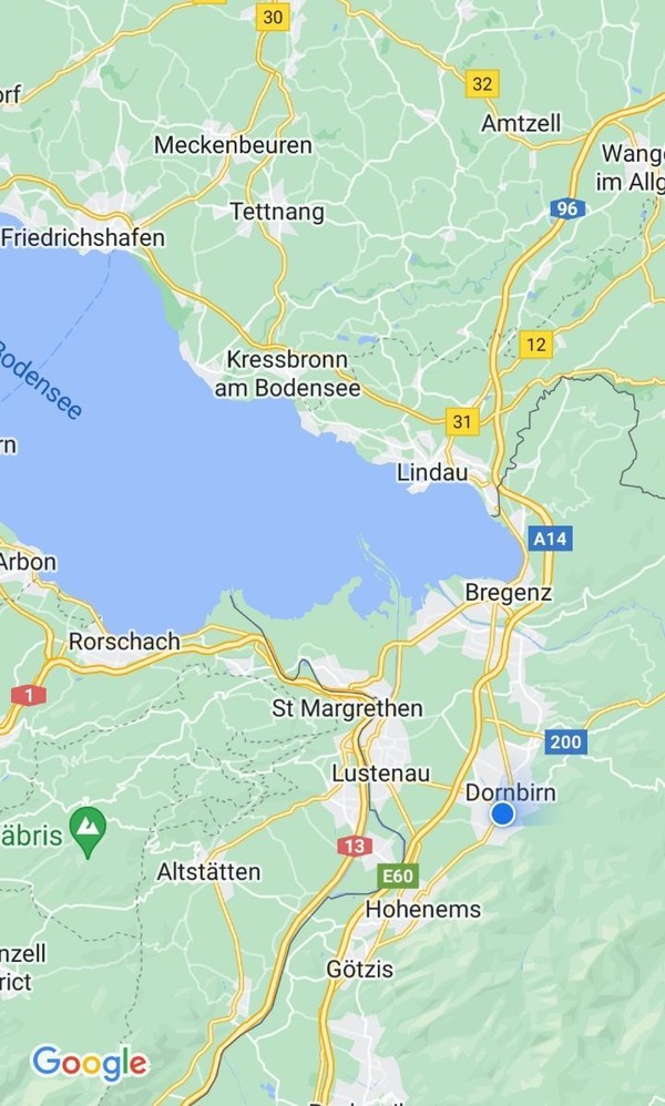 지도의 LIndau라는 도시에 도착해서 Bregenz라는 도시로 진행할 예정이다. 