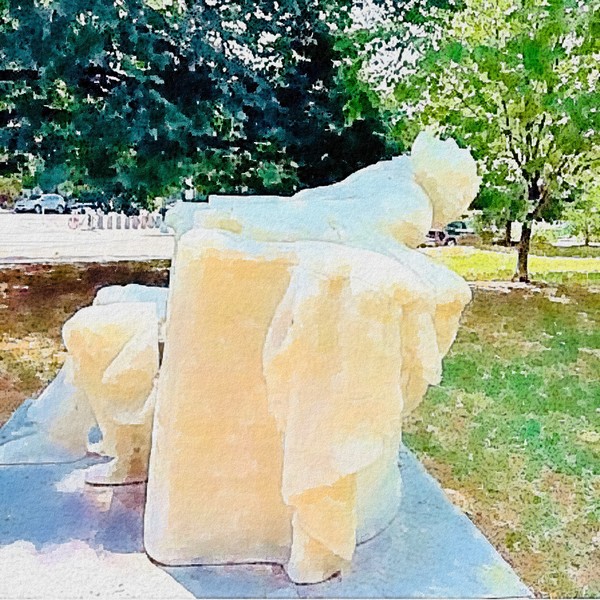 2024.6월 미국의 폭염으로 녹아내린 링컨 대통령 밀납 좌상. 연합뉴스 사진을 필자가 그림으로 변환했음