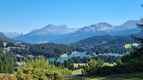 고개를 넘으니 절경이 기다리고 있다. 산과 숲과 호수가 어울린 알프스다운 경치다.