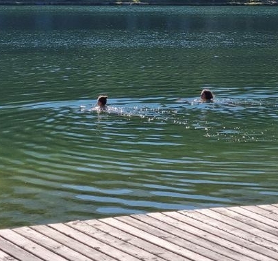 수영을 즐기는 사람들도 보인다.