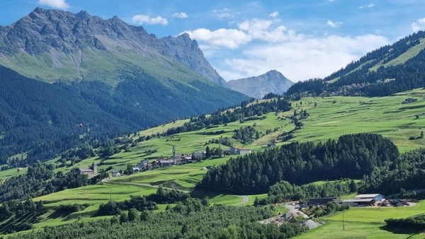 한여름임에도 평균기온 15도전후의 맑은 날씨가 이어지는 가운데, 이런 경치를 한껏 누리며 경사길을 걷는다.