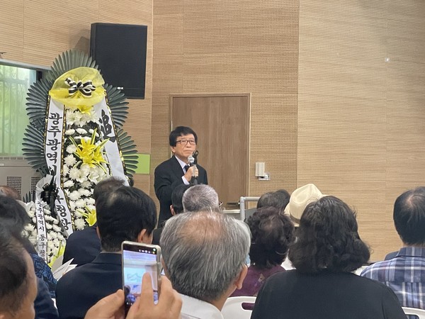 경과보고: 장재성기념사업회 상임고문 박동기.  장재성기념사업회 사무총장 양준승 제공.