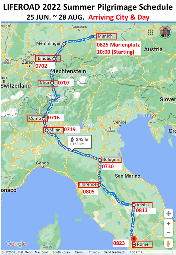 이제부터 이탈리아반도의 등뼈역할을 하는 아펜니노 산맥을 넘어 피렌체(Florence)로 간다.